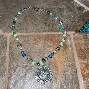 Western Bead Necklace with Cowboy Boot Concho